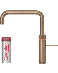 Quooker 3 in 1 PRO3 Fusion Square Patinated Brass Boiling Water Tap