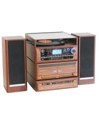 Steepletone CAPITOL Wood 7-In-1 Modular Music System with Twin CD & Cassette 