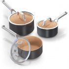 Ninja CW93000UK Extended Life Ceramic 3-Piece Saucepan Set