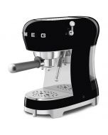 SMEG ECF02BLUK Black Espresso Coffee Machine with Steam Wand